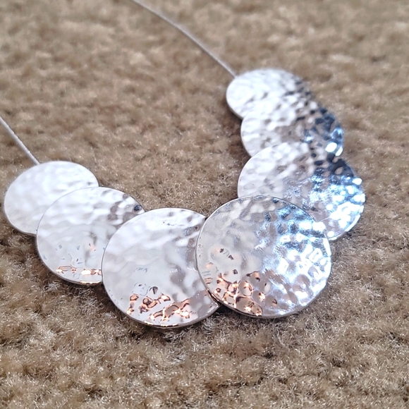 NEW Stamped Silver Necklace and Earrings Set - Picture 2 of 3